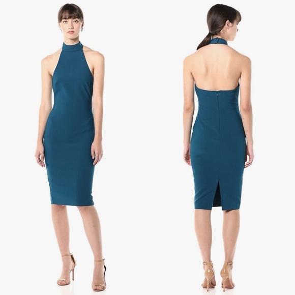 NWT LIKELY Presley Halter Dress Cerulean Blue - Picture 1 of 9